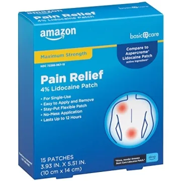 Amazon Basic Care Maximum Strength OTC Pain Relief Patch 4% Lidocaine 15-Count