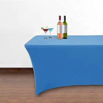 Obstal 6ft Stretch Spandex Table Cover for Events - 2 Pack