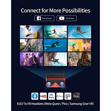 KanDao QooCam EGO 3D Camera - Viewer-Integrated 3D VR Camera, 24MP/8K Photos/4K 60FPS Videos Stereoscopic 3D Instant Display Camera, Compatible on VR Headsets/AR Glasses/Projectors, Black Standalone