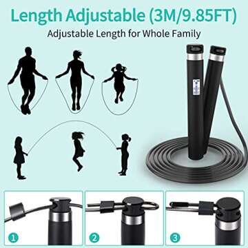Smart Jump Rope with App for Fitness Tracking & Goals