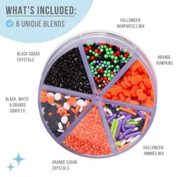 Sweets Indeed Sprinkles 6 Cell Edible Sprinkle Mix Jimmies Perfect for Cake Decorations Baking Ice C...