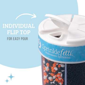 Sweets Indeed Sprinkles 6 Cell Edible Sprinkle Mix Jimmies Perfect for Cake Decorations Baking Ice Cream Cookies Cupcake Topper