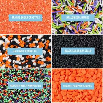 Sweets Indeed Sprinkles 6 Cell Edible Sprinkle Mix Jimmies Perfect for Cake Decorations Baking Ice Cream Cookies Cupcake Topper