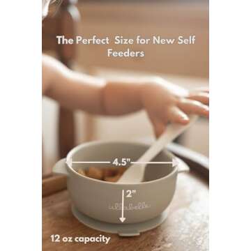 Ullabelle Silicone Baby Bowls with Lids | Toddler Food Storage Bowls | 100% Food Grade Silicone | BPA Free and Nontoxic Material | Independent Feeding (Blue/Sage/Grey, 3 Bowls)