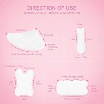 airogym 4 Pack Gua Sha Scraping Massage Tool, Natural Stone Gua Sha Board for Face and Body, Facial Tool Set for SPA Acupuncture Therapeutic Massage, Relieve Stress & Pain Treatment