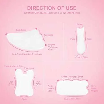 airogym 4 Pack Gua Sha Scraping Massage Tool, Natural Stone Gua Sha Board for Face and Body, Facial Tool Set for SPA Acupuncture Therapeutic Massage, Relieve Stress & Pain Treatment