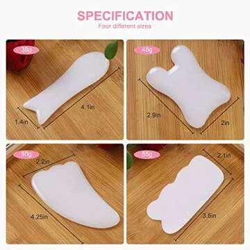 airogym 4 Pack Gua Sha Scraping Massage Tool, Natural Stone Gua Sha Board for Face and Body, Facial Tool Set for SPA Acupuncture Therapeutic Massage, Relieve Stress & Pain Treatment
