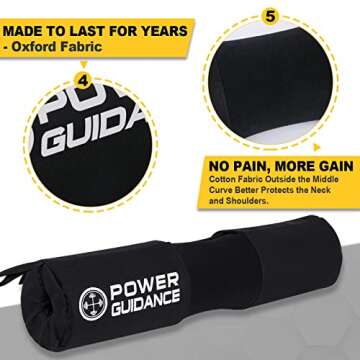 POWER GUIDANCE Barbell Squat Pad - Neck & Shoulder Protective Pad Anti-Skid Points for Squats, Lunges, Hip Thrusts, Weightlifting - Fit Standard and Olympic Bars