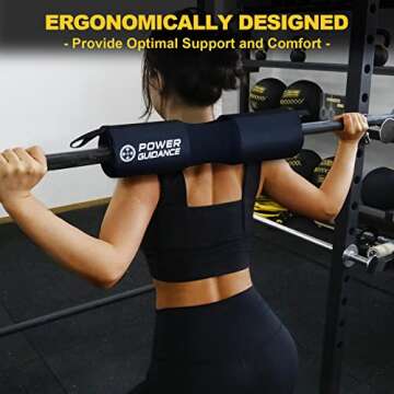 POWER GUIDANCE Barbell Squat Pad - Neck & Shoulder Protective Pad Anti-Skid Points for Squats, Lunges, Hip Thrusts, Weightlifting - Fit Standard and Olympic Bars