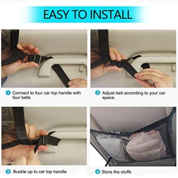 Adjustable Overhead Cargo Net for Vehicles - Durable Storage Solution