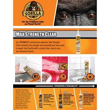 Gorilla Max Strength Clear Adhesive, 9 Ounce Cartridge