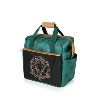 PICNIC TIME Harry Potter Slytherin On The Go Lunch Cooler, Soft Cooler Lunch Box, Insulated Lunch Bag, (Black with Green Accents)