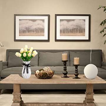 Cloudecor 20Pcs Artificial Tulips Real Touch Artificial Flowers Fake Tulip Latex Bouquet Flower for Wedding Party Home Garden Office DIY Floral Arrangement Decor (Light Yellow - 20p)