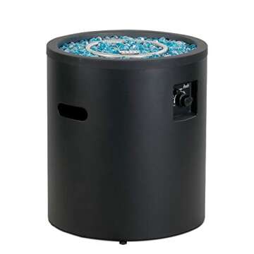 BALI OUTDOORS 50,000 BTU Propane Fire Pit - 23 inch Round Black Outdoor Fire Pit