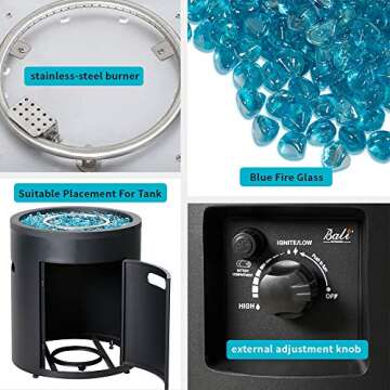 BALI OUTDOORS 50,000 BTU Fire Pit for Outdoor Use