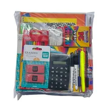 Back to School Supplies Essential Bundle - 4th Grade | 5th Grade | 6th Grade | 7th | 8th Grade Notebook, Folders,Headphones, Markers, Glue, Ruler, Crayons by SCHOOL SUPPLIES OF THE CAROLINAS
