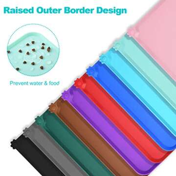 Juqiboom Non Slip Pet Feeding Mats - Easy Clean & Waterproof