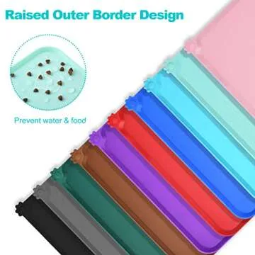Juqiboom Non Slip Pet Feeding Mats - Easy Clean & Waterproof