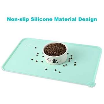 Juqiboom Non Slip Pet Feeding Mats - Easy Clean & Waterproof