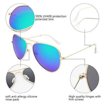 livho Polarized Aviator Sunglasses UV 400 Protection