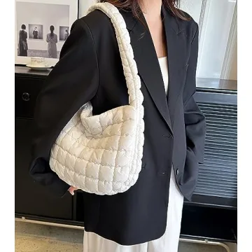 Quilted Tote Bag for Women Stylish Lightweight Puffer