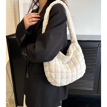 Quilted Tote Bag for Women Stylish Lightweight Puffer