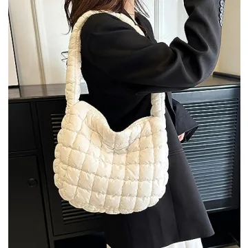 Quilted Tote Bag for Women Stylish Lightweight Puffer