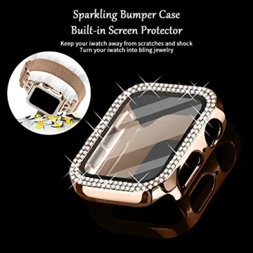Joyozy Magnetic Apple Watch Band with Bling Case