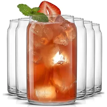 JoyJolt Beer Can Glasses Set of 6 - Unique Drinking Tumblers