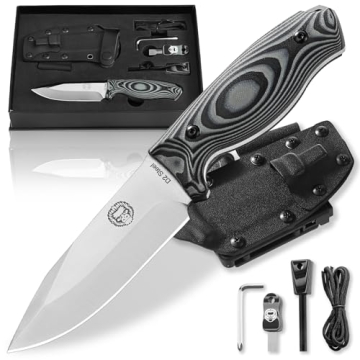 Holtzman's Gorilla Survival 'Silverback' Fixed Blade Hunting Knife with Sheath and Ferro Rod