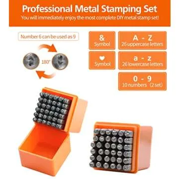 DkOvn 74pcs Metal Stamping Kit - All-in-One Jewelry Making Tool Set