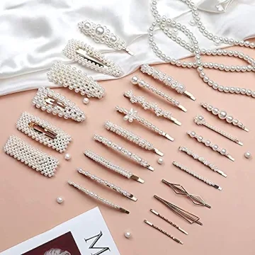 Elegant Pearls Hair Clips 28 Pcs for Women and Girls