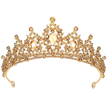 SuPoo Gold Crown Queen Crowns for Women Birthday Tiara Champagne Tiara for Women Rhinestone Headband...