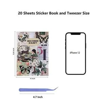 Dwpetzo Journaling Sticker Book for Adults,20 Sheets PET Transparent Aesthetic Scrapbook Stickers Ephemera for Junk Journals Supplies, Bujo, Planners