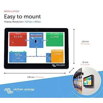 Victron Energy GX Touch 70, Display Screen for Cerbo GX (Waterproof)