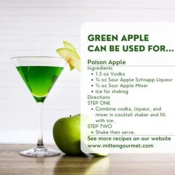 Hip Syrups - Green Apple Sugar Free Simple Syrup Designed for Water Flavor, Bubble Tea, Boba Tea, Cocktails, Sugar Free