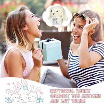 Mini Inspirational Positive Crochet Animals Bunny Cute Stuff Funny Easter Gift for Women Men Coworker Friend Emotional Motivational Bunny Decor Birthday Valentines Valentine's Gift for Him Her