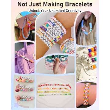 Mio Angle Bracelet Making Kit for Beginner 5000Pcs Preppy Polymer Friendship Bracelet Making with Charms Kit for Jewelry Making DIY Arts and Crafts Birthday Gifts Toys for Kids Age 6-13