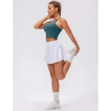 Lavento Women's Soft Racerback Yoga Crop Top with Bra