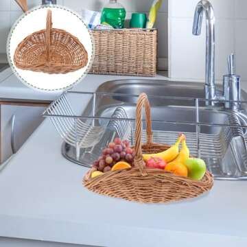 Picnic Basket Woven Pantry Organizer for Stylish Storage