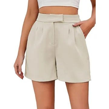 Famulily Cute Shorts for Women's Casual Solid Color High Waist Shorts with Pockets