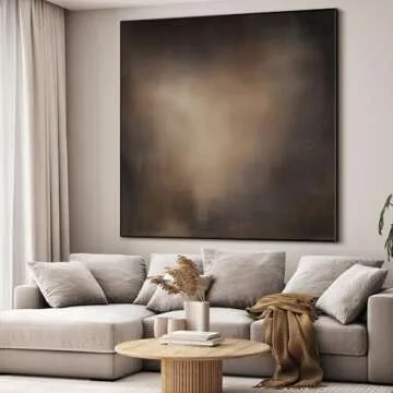 72"x72" XL Framed Wall Art - Moody Brown and Black Toned Abstract Design (Frame Assembly Required)