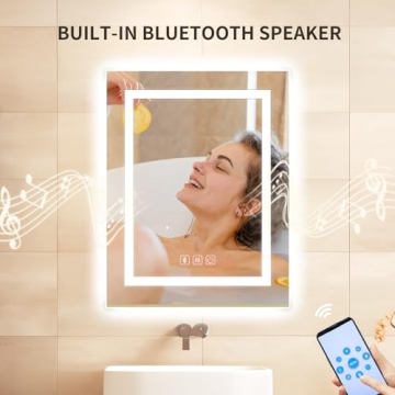 Habison Bathroom Mirror with LED Lights and Bluetooth