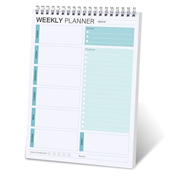 Weekly Planner Notepad - Spiral To Do List Undated Planning Pad for Students, Work & Daily Life, 52 ...