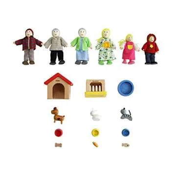 Hape Happy Family Dollhouse with Pets for Kids