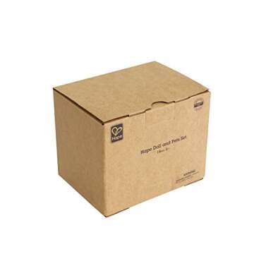 Hape Happy Family Dollhouse with Pet Set Award Winning Doll Family Set, Unique Accessory for Kid’s Wooden Dolls House, Imaginative Play Toy, 6 Family Figures, Adults 4.3" and Kids 3.5"