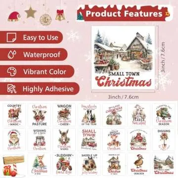 20 Sheets Vintage Christmas Rub On Transfers for Crafts, Furniture, Wood, Glass, Porcelain, Leather ...