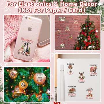 20 Sheets Vintage Christmas Rub On Transfers for Crafts, Furniture, Wood, Glass, Porcelain, Leather DIY Crafts - 3 * 3inch Farm Christmas Transfer Stickers Decals