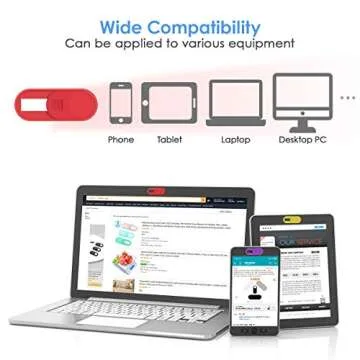 Webcam Camera Cover Slide, Webcam Cover for Laptop 0.028-Inch Ultra-Thin Webcam Cover Blocker, Prote...