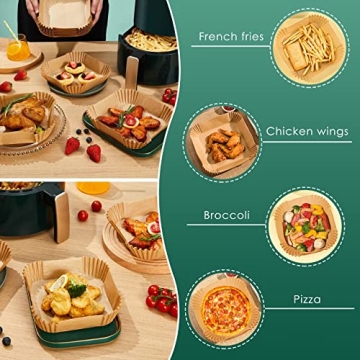 125 Pcs Non-Stick Air Fryer Paper Liners - 8 Inch